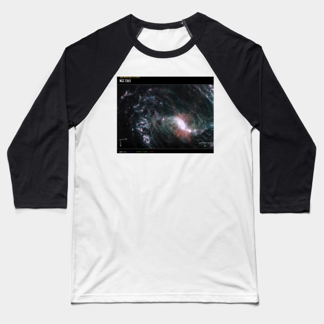 James Webb Space Telescope NGC 1365 Detailed (James Webb/JWST) Baseball T-Shirt by AlexandrAIart